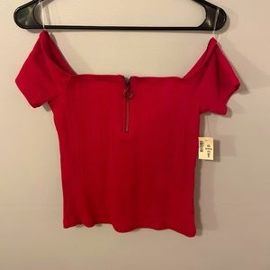 Off the shoulder red shirt by AERO, never used, size M